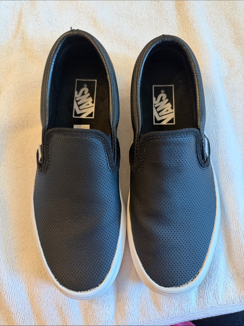 Vans Kids Black Perforated Slip-On Sneakers